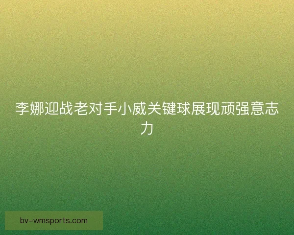 李娜迎战老对手小威关键球展现顽强意志力